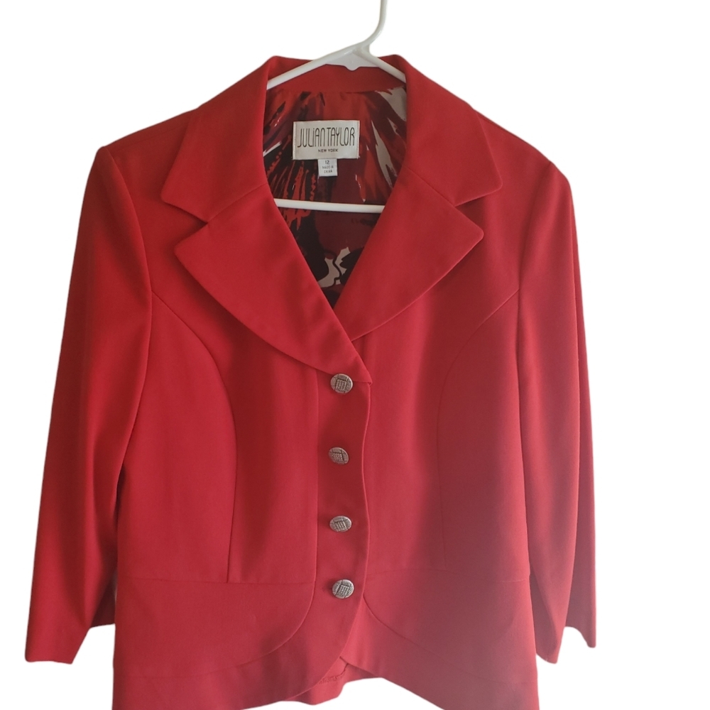 JULIAN TAYLOR NEW YORK SIZE 12 RED BLAZER NWT